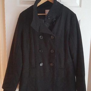 Black Pea Coat Ladies large